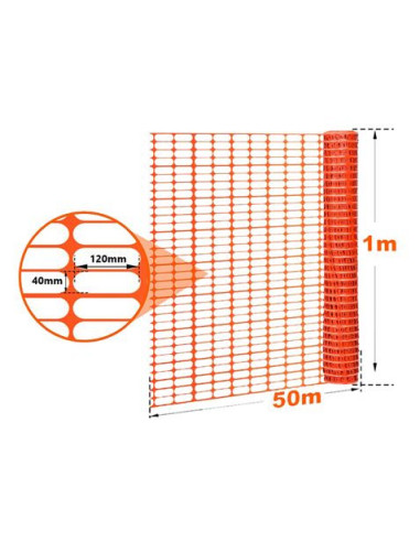 MALLA DE SEÑALIZACIÓN NARANJA 80GRS/M2 1X50 METROS SUNGARDEN