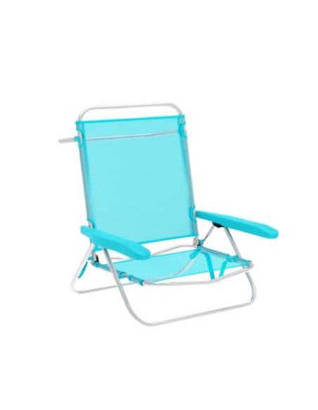 SILLA PLEGABLE 5 POSICIONES ALUMINIO AGUAMARINA 64X44X78CM