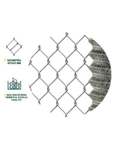 MALLA DE VALLADO GALVANIZADA 60X60X2.5MM 2X25 METROS SUNGARDEN