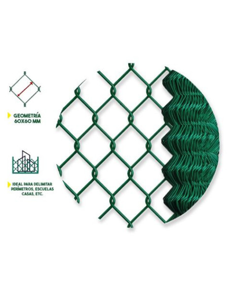 MALLA DE VALLADO PLASTIFICADA 60X60X2.9MM 1.5X25 METROS SUNGARDEN