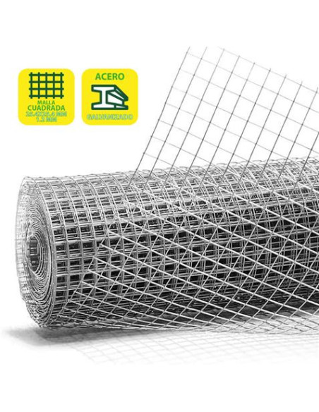 TELA METÁLICA GALVANIZADA 25.4X25.4X1.2MM 1X25 METROS SUNGARDEN