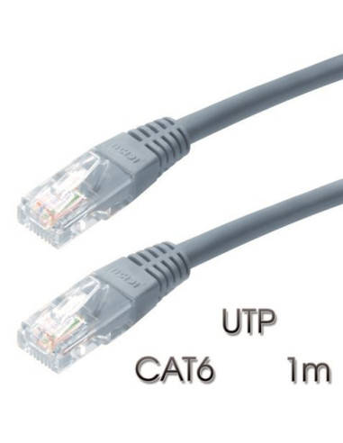 CABLE DE RED UTP CAT 6 1M GRIS CLARO CROMAD
