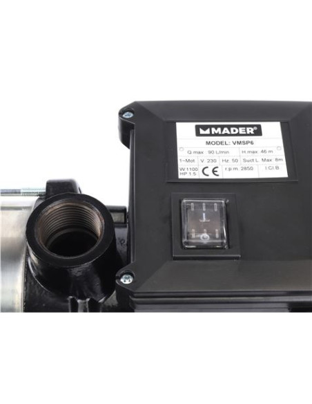 BOMBA ELÉCTRICA MULTICELULAR 1100W 90 L/MIN MADER