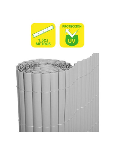 CAÑIZO PLÁSTICO DOBLE CARA 1.5X3 METROS GRIS CLARO SUNGARDEN