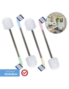 ESCOBILLA DE BAÑO ACERO INOX CON MANGO COLORES
