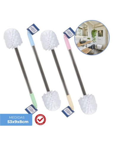 ESCOBILLA DE BAÑO ACERO INOX CON MANGO COLORES