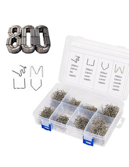 KIT DE 800 GRAPAS PARA SOLDADURA/REPARACION DE PLASTICO