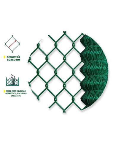 MALLA DE VALLADO PLASTIFICADA 60X60X2.9MM 2X25 METROS SUNGARDEN