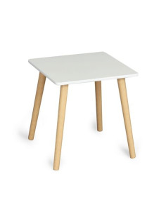 MESITA AUXILIAR MADERA BLANCA CUADRADA