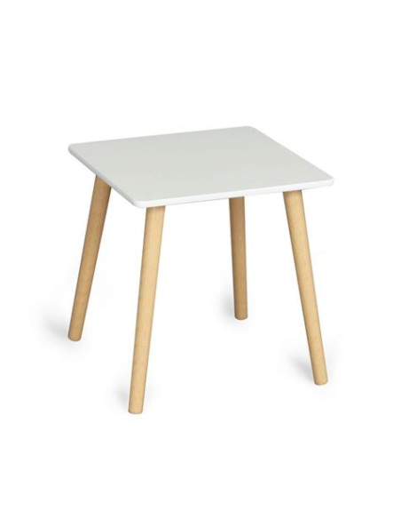 MESITA AUXILIAR MADERA BLANCA CUADRADA