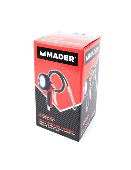 PISTOLA DE INFLADO CON MANOMETRO 1/4 MADER
