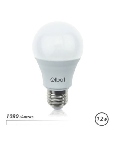 BOMBILLA LED A60 | 12W | 1080LM | E27 | LUZ BLANCA | ELBAT
