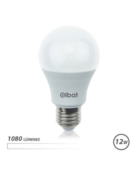 BOMBILLA LED A60 | 12W | 1080LM | E27 | LUZ BLANCA | ELBAT