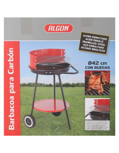 BARBACOA REDONDA C/RUEDAS 42X76.5CM ALGON