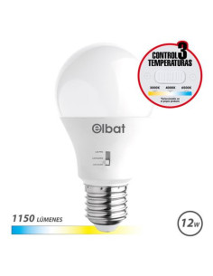 BOMBILLA LED A60 | 12W | 1150LM | E27 | LUZ CALIDA/BLANCA/FRIA | ELBAT