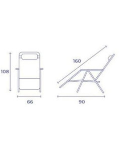 TUMBONA PLEGABLE GRIS DE ACERO CON COJIN CERVICAL 2