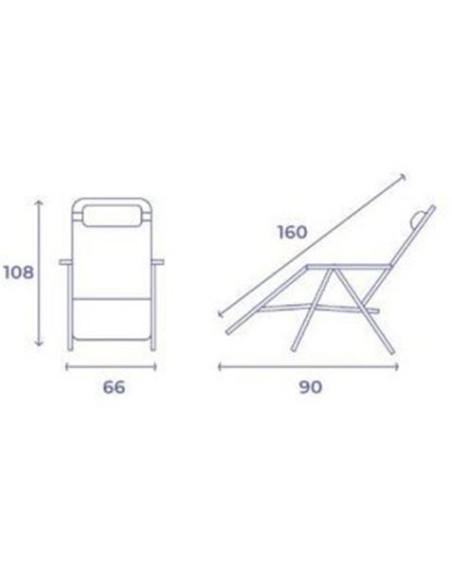 TUMBONA PLEGABLE GRIS DE ACERO CON COJIN CERVICAL