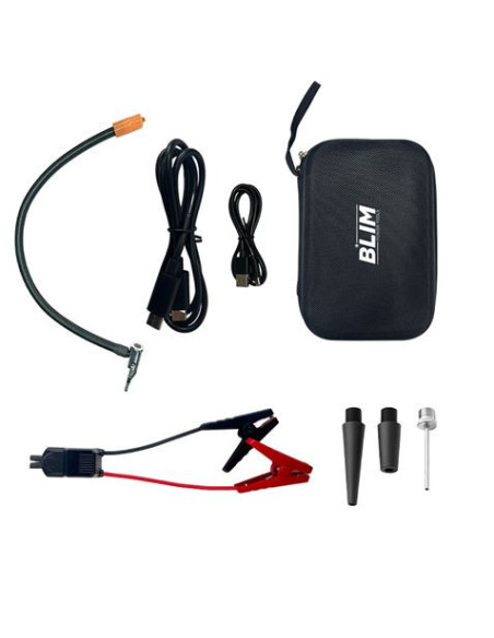 ARRANCADOR BATERIAS 4 EN 1 CON COMPRESOR Y POWERBANK 16.000 MAH BLIM