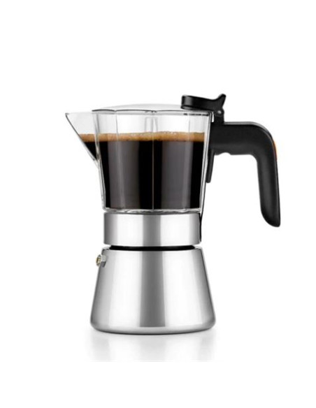 CAFETERA ITALIANA ACERO INOXIDABLE 4 TAZAS FLAVOUR BRA