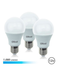 PACK 3 BOMBILLAS LED A60 | 12W | 1080LM | E27 | LUZ FRIA | ELBAT