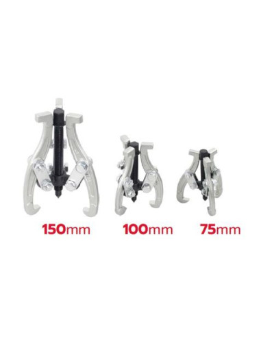 JUEGO 3PCS SACA RODAMIENTOS 3 PUNTOS 75mm, 100mm, 150mm MADER