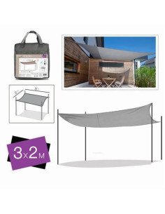 TOLDO RECTANGULAR 2X3 METROS GRIS + BOLSA