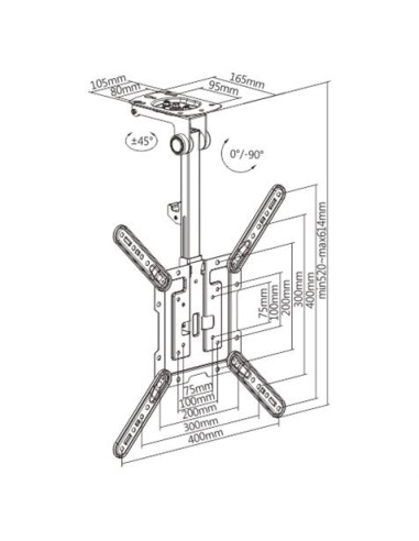 SOPORTE TECHO BASCULANTE TV 23 - 55 CROMAD