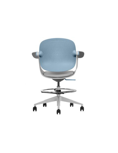 SILLA / TABURETE DE OFICINA TOP WORK AZUL CROMAD