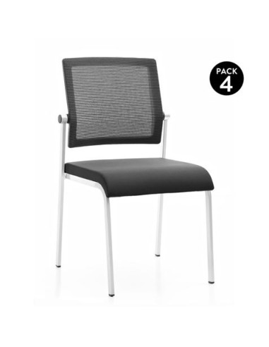 LOTE 4 SILLAS CONFIDENTE DESIGN APILABLES ESTRUCTURA METÁLICA CROMAD