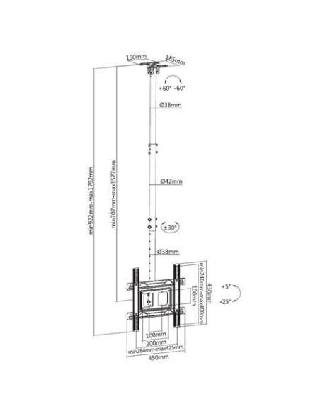 SOPORTE TECHO TV 32 - 70 CROMAD