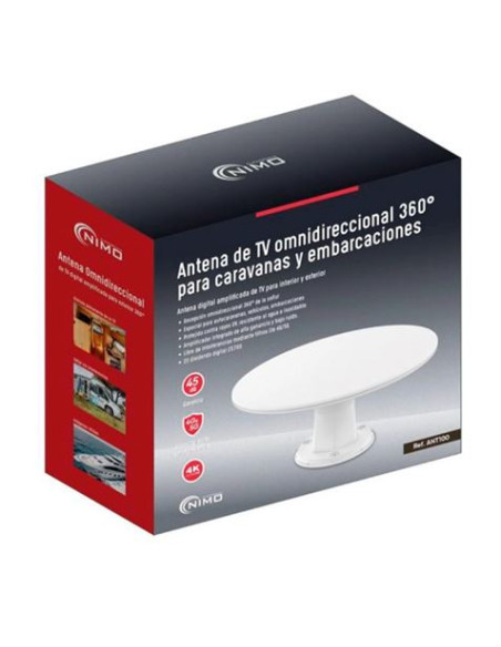 ANTENA TV OMNIDIRECCIONAL 360º AMPLIFICADA PARA CARAVANAS Y EMBARCACIONES