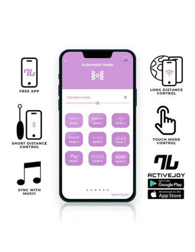 HUEVO MASTURBADOR VIBRADOR FEMENINO CON APP AZUL/VIOLETA INTOYOU