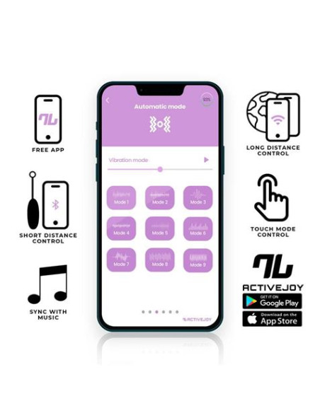 HUEVO MASTURBADOR VIBRADOR FEMENINO CON APP AZUL/VIOLETA INTOYOU