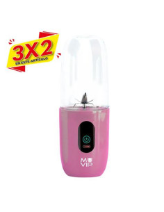 BATIDORA DE VASO PORTÁTIL RECARGABLE COLOR DESIGN 460ML ROSA MUVIP (3 X 2)