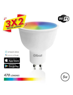 BOMBILLA LED SMART WIFI GU10 5W 470LM RGB ELBAT (3 X 2)