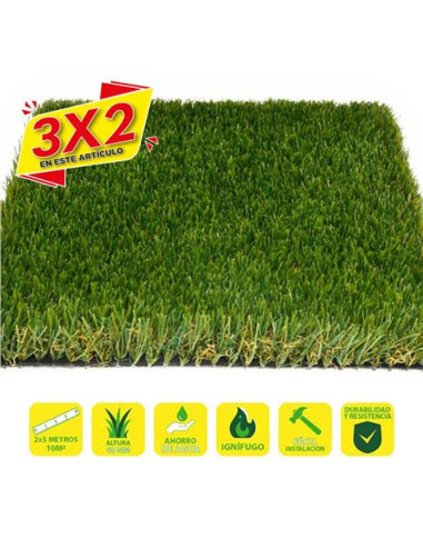 CESPED ARTIFICIAL 2X5 METROS 40MM SERIE ALPINO SUPERIOR SUNGARDEN (3 X 2)