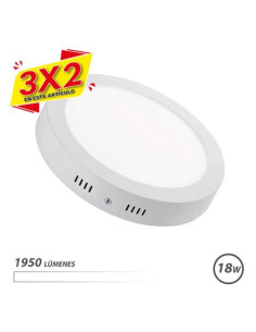 DOWNLIGHT CIRCULAR SOBRE PARED LED 18W 1950LM LUZ BLANCA ELBAT (3 X 2)