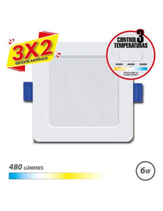 DOWNLIGHT CUADRADO 6W | 480LM | SELECTOR 3 TEMPERATURAS ELBAT (3 X 2)