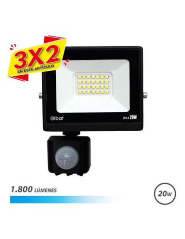 FOCO LED SERIE SLIM 20W CON SENSOR | 1800LM | 6500K ELBAT (3 X 2)