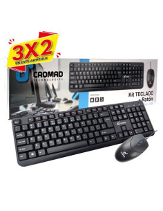 KIT TECLADO + RATÓN CON CABLE USB CROMAD (3 X 2)