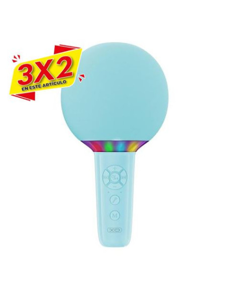 MICROFONO INALAMBRICO PARA KARAOKE BE50 AZUL XO (3 X 2)