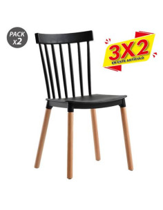 PACK 2 SILLAS DESIGN D800 NEGRAS MUVIP (3 X 2)