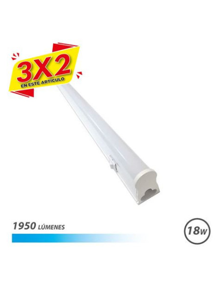 TUBO LED T5 18W 1950LM 120CM LUZ FRIA CON INTERRUPTOR ELBAT (3 X 2)