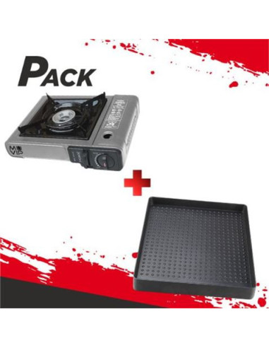 COCINA DE GAS PORTATIL BOMBONA + PLANCHA DE ASAR PARA COCINA PORTÁTIL 1 FUE