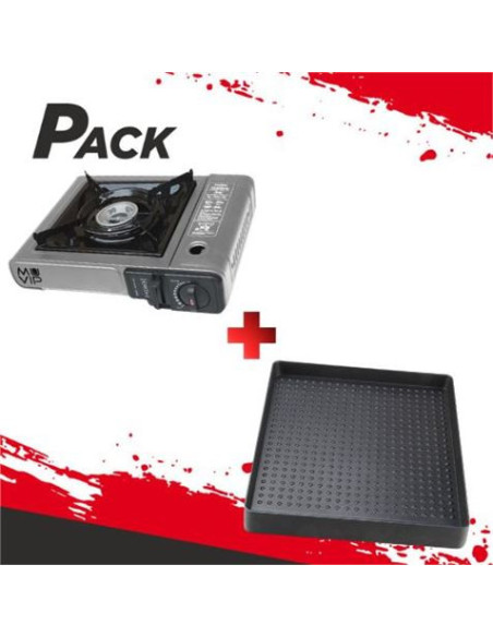 COCINA DE GAS PORTATIL BOMBONA + PLANCHA DE ASAR PARA COCINA PORTÁTIL 1 FUE