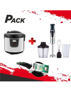 PACK OLLA 5 LITROS + BATIDORA MANO 1300W + JUEGO 3 SARTENES MONIX