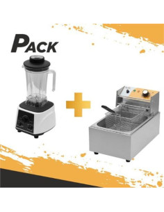 PACK FREIDORA INDUSTRIAL 9 LTROS 2500W + BATIDORA PROFESIONAL 2000W CHEFPRO