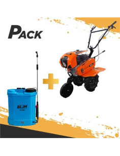 PACK MOTOCULTOR GASOLINA 7.5HP + SULFATADORA BATERIA 16 LITROS BLIM