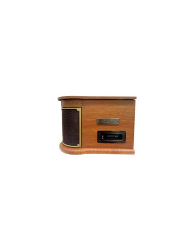 TOCADISCOS DE MADERA RETRO | CD | FM | BT | CASSETTE | PXRC52CDWD SUNSTECH