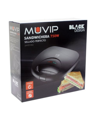 REACONDICIONADA SANDWICHERA 750W NEGRA MUVIP